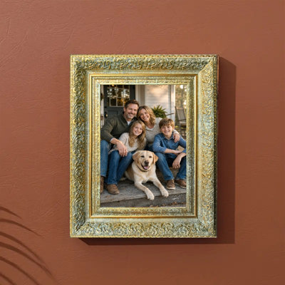 Antique Gold 1PC Decorative Picture Frame for 8" x 10" Photos and New Home Gifts