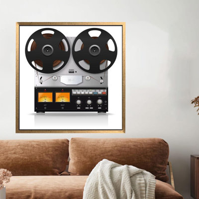 Analog Reel Tape Recorder 3D Canvas Wall Art - Unique Modern Gift for Tech Lovers