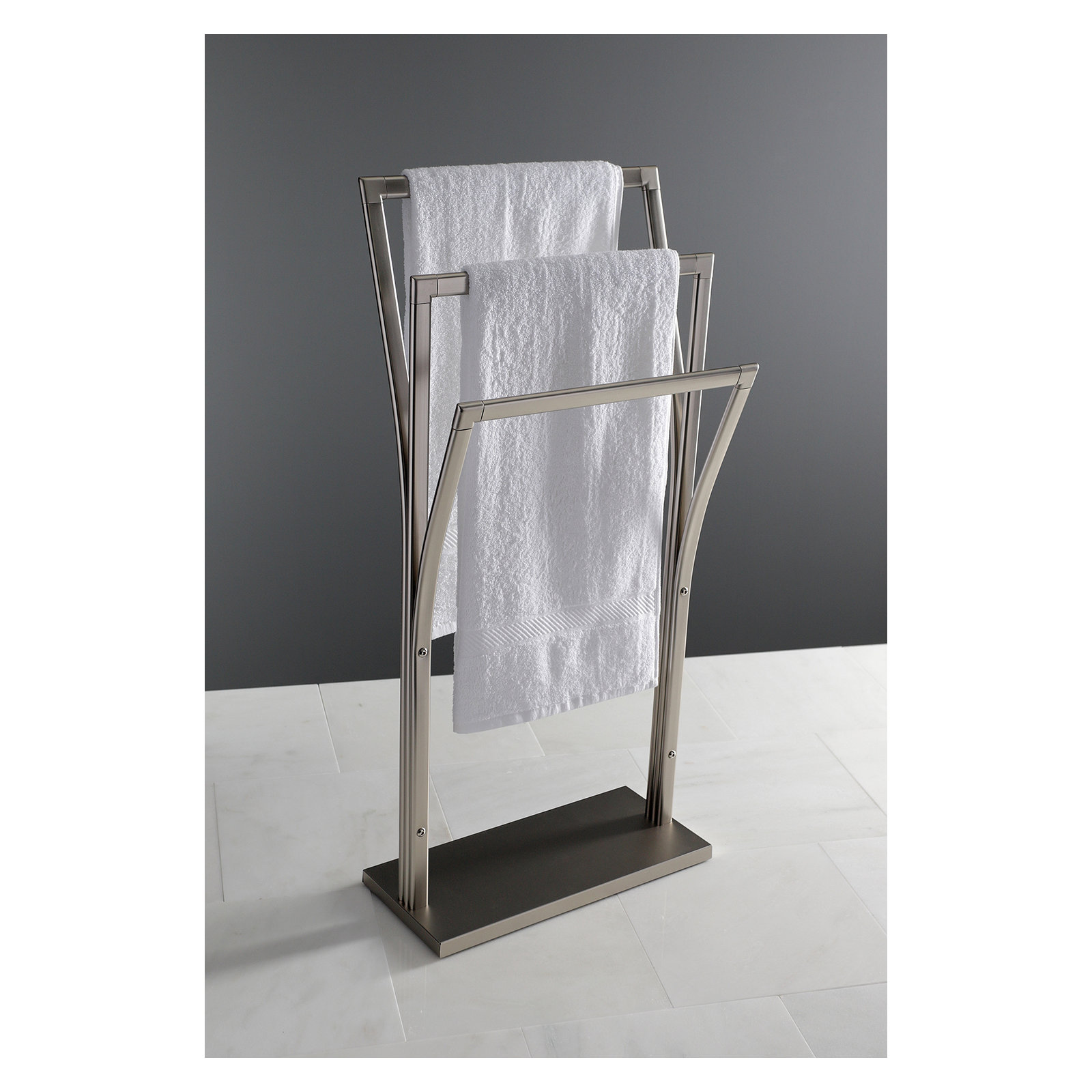 Kingston Brass Edenscape Freestanding Y-Style Towel Rack, Brushed Nickel