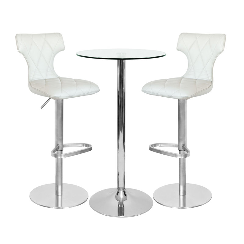 Greer 2 - Person Dining Set, Cream, H105 x L60 x W60cm