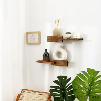 Tablettes murales réversibles modernes, tablettes murales en bois franc minimalisme, décoration murale pour la cuisine du salon de la chambre à coucher