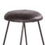 Tabouret de comptoir moderne de 26 po de hauteur, revêtement en cuir véritable, structure en métal, coutures de baseball