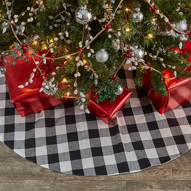 Jupe d'arbre de Noël en coton, Noir
