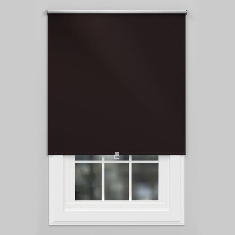 Cut to Size Cordless Room Darkening Roller Blind, 190 cm L x 140 cm W, Choco