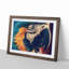 Geometric Macaw Parrot in Abstract - Framed Print-55727010-55727013