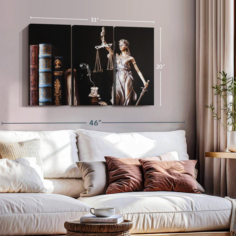 "Symbolique Lady Justice" sur toile, H 20 po x l 33 po x P 1,25 po