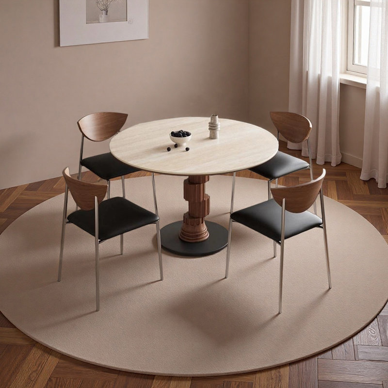 Table ronde unique et élégante, 5 pièces: table, 4 chaises, H 29,52 po x l 39,37 po x P 39,37 po