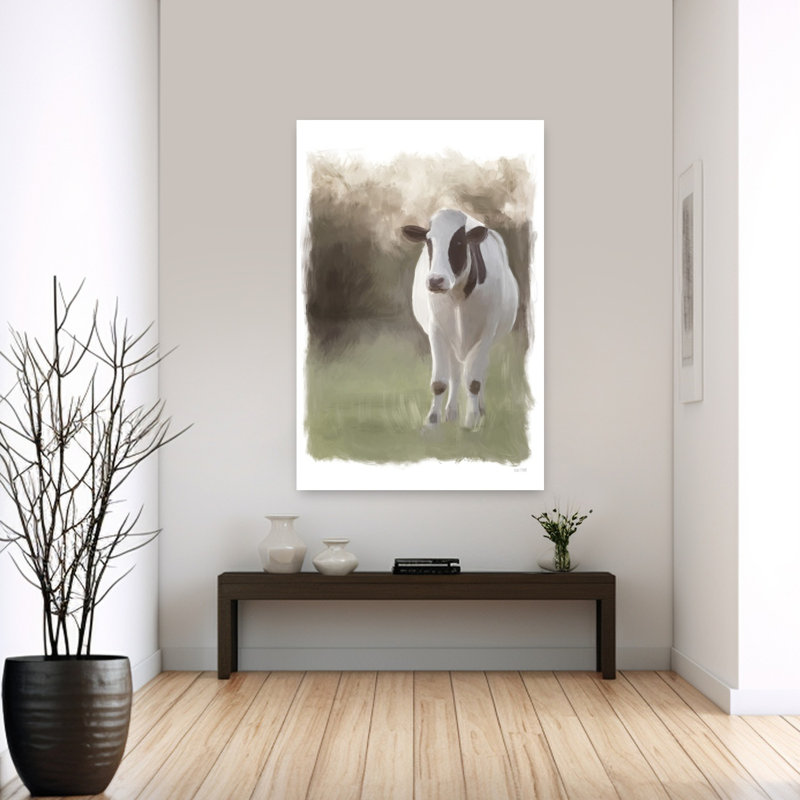 Jersey, pâturages, abstrait, vache, paysage naturel, art, H 60 po x l 40 po