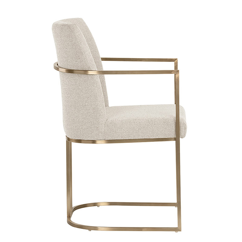 Caddo 18.5'' H Upholstered Armchair, Cream Performance Basketweave