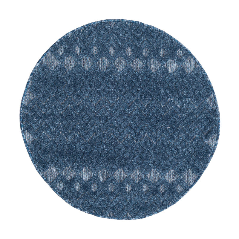 Gries Geometric Indoor / Outdoor Rug, Round 3'