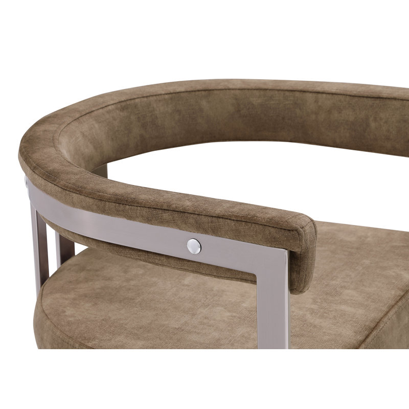 Fauteuil en velours Marcello Kenlea, Velours brun