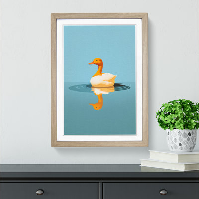Duck Minimalism - Single Picture Frame Print on Wood