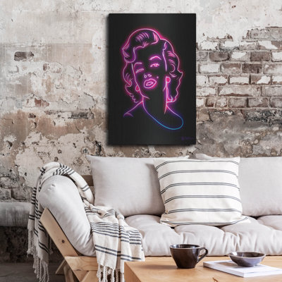 'Neon Marilyn' by Momart Metal Wall Art