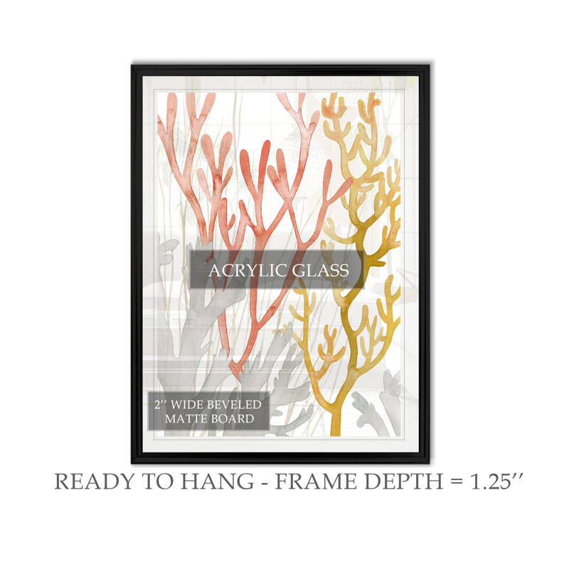 «Desert Coral I», reproduction sur toile, H 18,5 po x l 24,5 po x P 1,5 po, Cadre noir