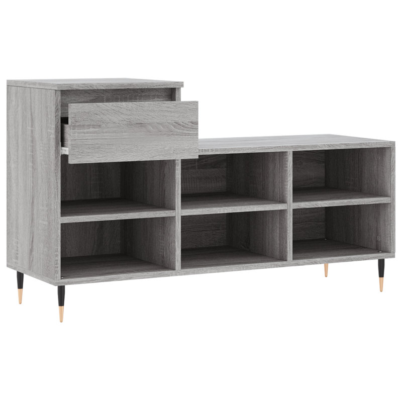 6 Pair Shoe Storage Cabinet, Grey Sonoma