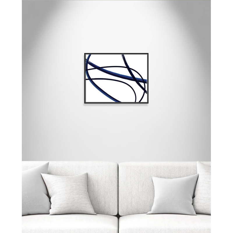 «Brush in Motion - Indigo II - Floater Frame», reproduction d'art sur toile, H 12 po x l 16 po x P 2 po, Cadre noir