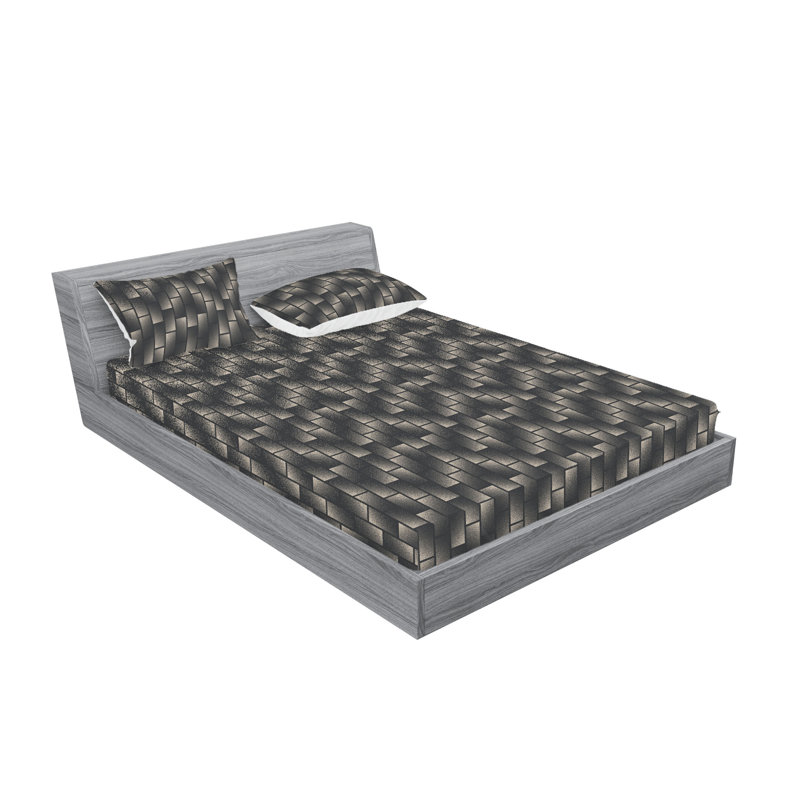 Drap-housse et taies décoratives 3 pièces Ambesonne, Ensemble de draps pour très grand lit avec 2 taie