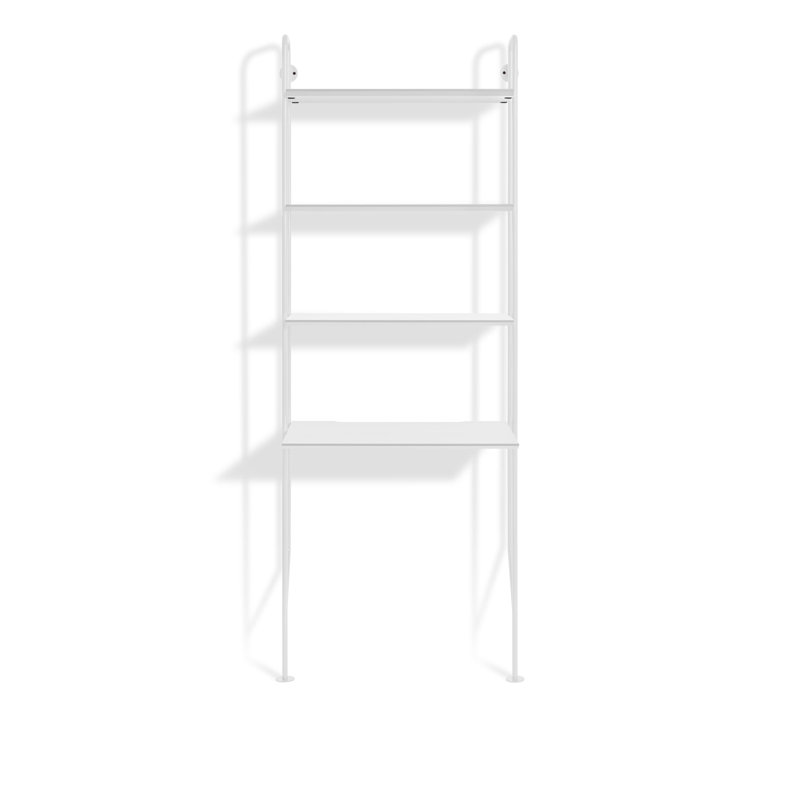 Bibliothèque et bureau Hitch, Structure blanche / casier blanc