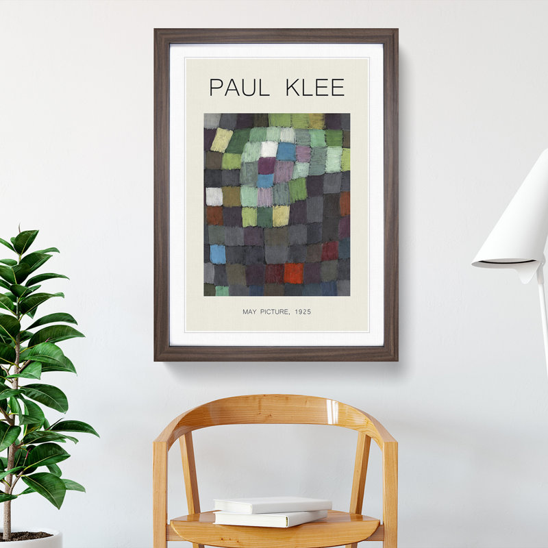 May Picture by Paul Klee - Picture Frame Painting, 36cm H x 27cm W x 2cm D, Walnut