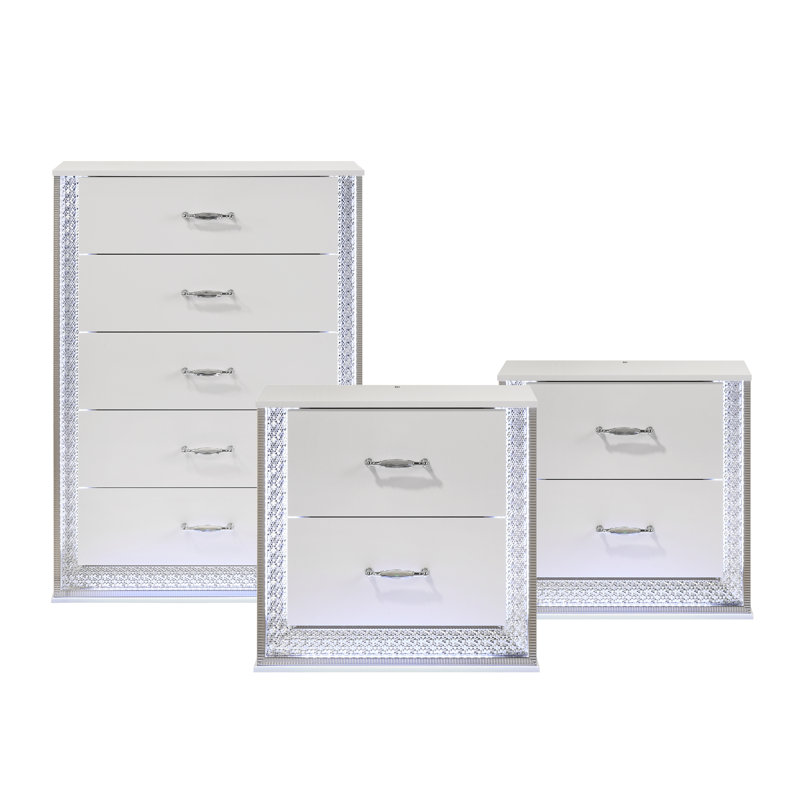 Glane 3-Piece Bedroom Set, 3 Pieces: 2 Nightstands, Chest