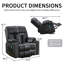 Fauteuil inclinable massant et chauffant en cuir surdimensionné de 37,8 po avec USB et 2 porte-gobelets Bucholz (ensemble de 12)-104469581