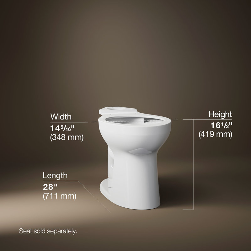 Cuvette de toilette allongée Highline, Blanc / bronze huilé