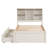 Modern Twin Bed With Port And 2 Efficient Drawers, White Washed Practical Storage Drawer Options-1931409532