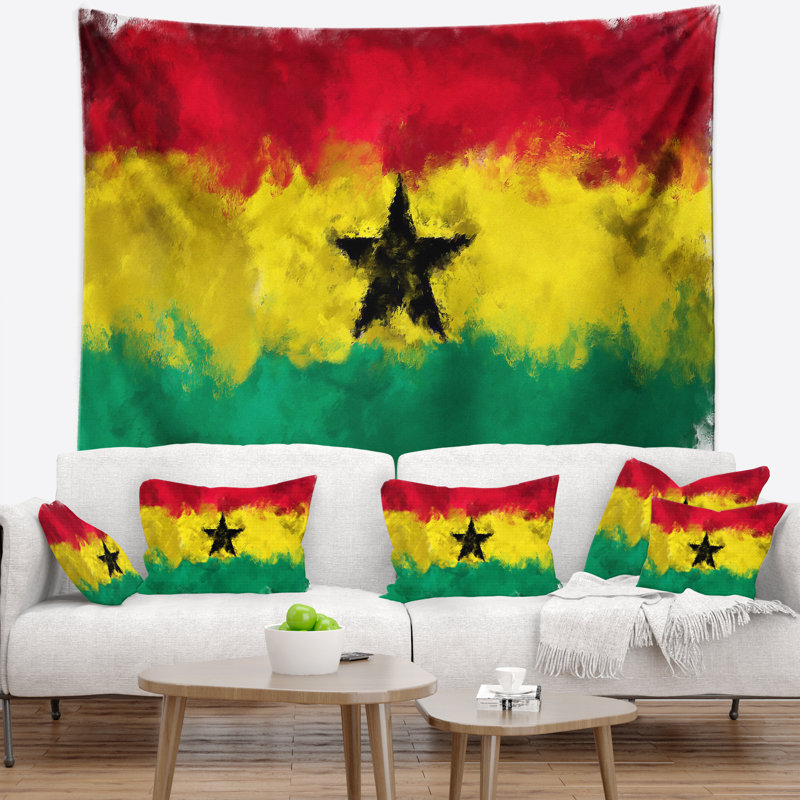 Tapisserie illustration de drapeau de ghana flag, H 68 po x l 80 po