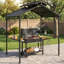 Gazebo double toit rigide de 2,4 x 1,5 m avec barbecue intégré, idéal pour terrasse, jardin ou pelouse.