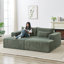 Chaise longue rembourrée en velours côtelé 87 po avec repose-pieds amovible Wrentham-111702974
