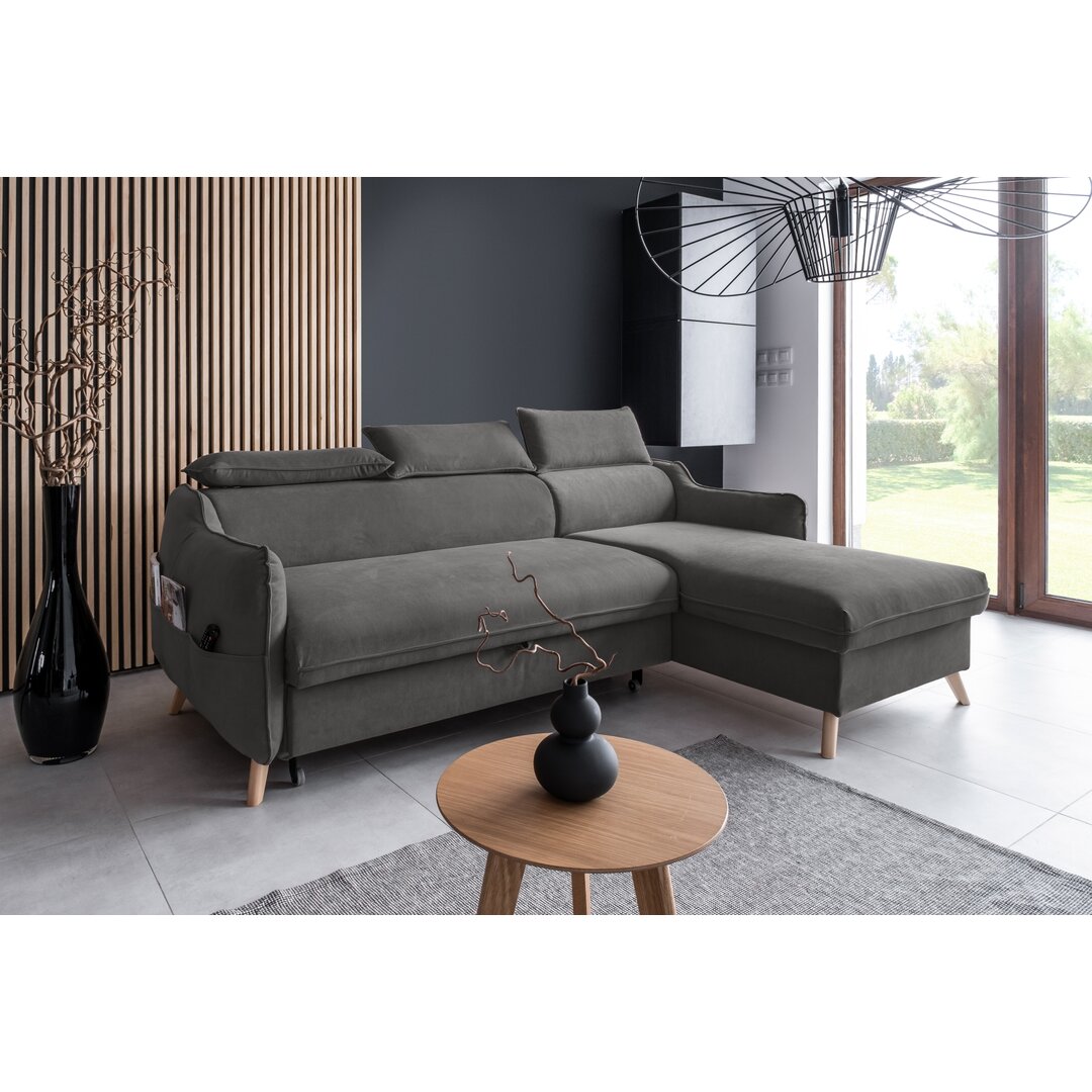 Ecksofa Henry aus Samt mit Bettfunktion