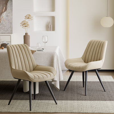 Chaises de salle à manger modernes, L 21,6 po x l 18,5 po x H 32,8 po, revêtement en tissu technique au design élégant, rembourrage au niveau du canapé, adapté aux animaux de compagnie, résistant aux égratignures durable, pour la cuisine, la salle à manger ou le bureau personnel