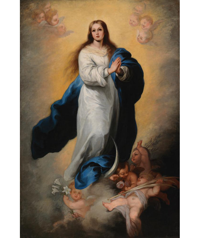"L'immaculée Conception de l'Escurial, reproduction d'après Murillo" par MuseumPrints - Art sur toile tendue avec châssis