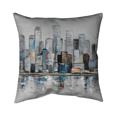 Abstract Urban Skyline Throw Pillow | Home Decor Accent