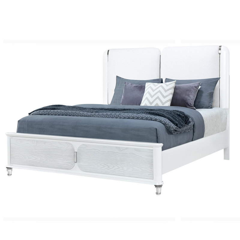 Modern Design Bed with LED Light, Grey