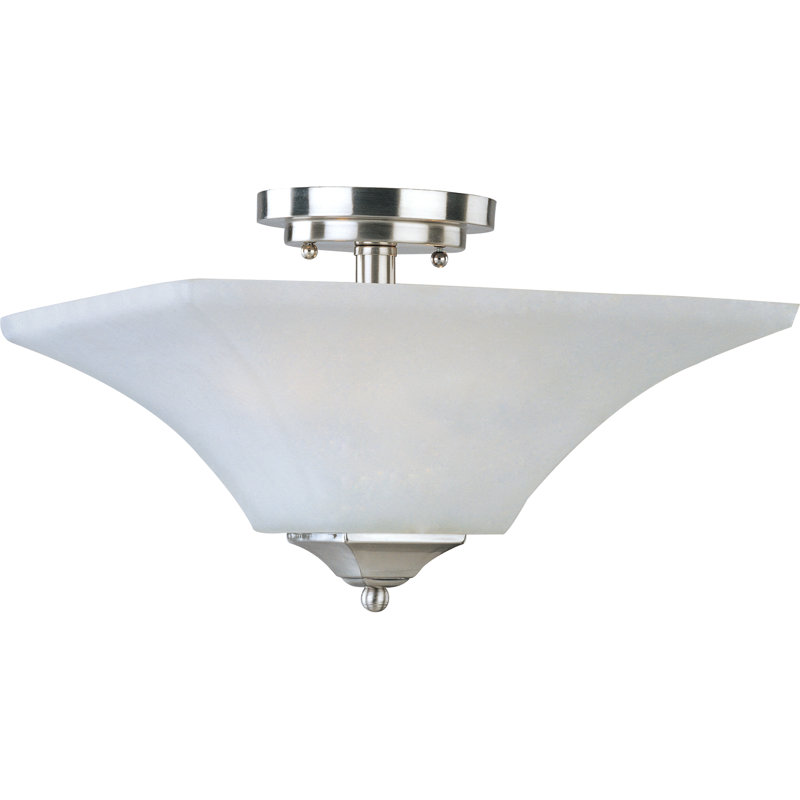 Weedman Glass Flush Mount, Satin Nickel