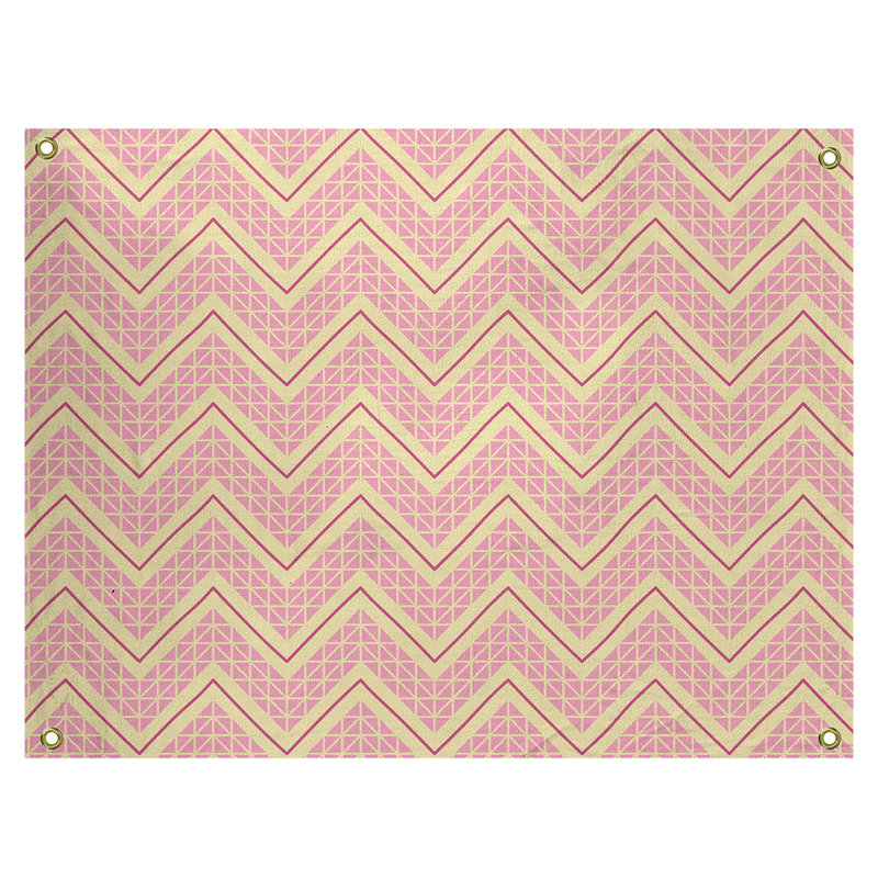 Tapisserie Stephenie, H 26 po x l 36 po, Rose / Jaune