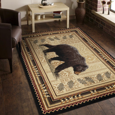 2 pi X 3 tapis noir avec polypropylène, teinture, pour espaces actifs, rehausse l'ambiance de la pièce.