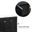 Meuble-lavabo noir 48 po avec lavabo en résine, armoire de rangement abondante - 4 portes à fermeture douce et 2 tiroirs