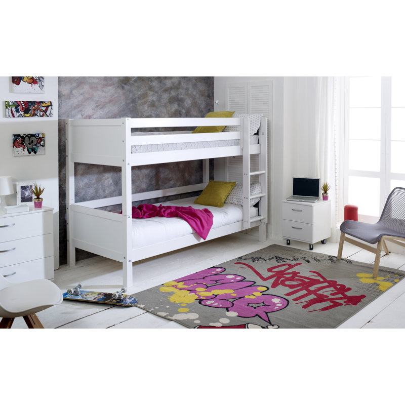 Valorie European Single (90 x 200cm) Standard Bunk Bed, White