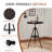 Set Of 3,Industrial Bistro Table Set, Vintage Cafe Table With 2 Bar Stool With Leather Backrest And Cushions For Living Room, Study, Dining Room, Swivel Wooden Top 33.46-39.37Inch Height Adjustable,21.7-25.6Inch Seat Height, Farmhouse Coffee Stool
