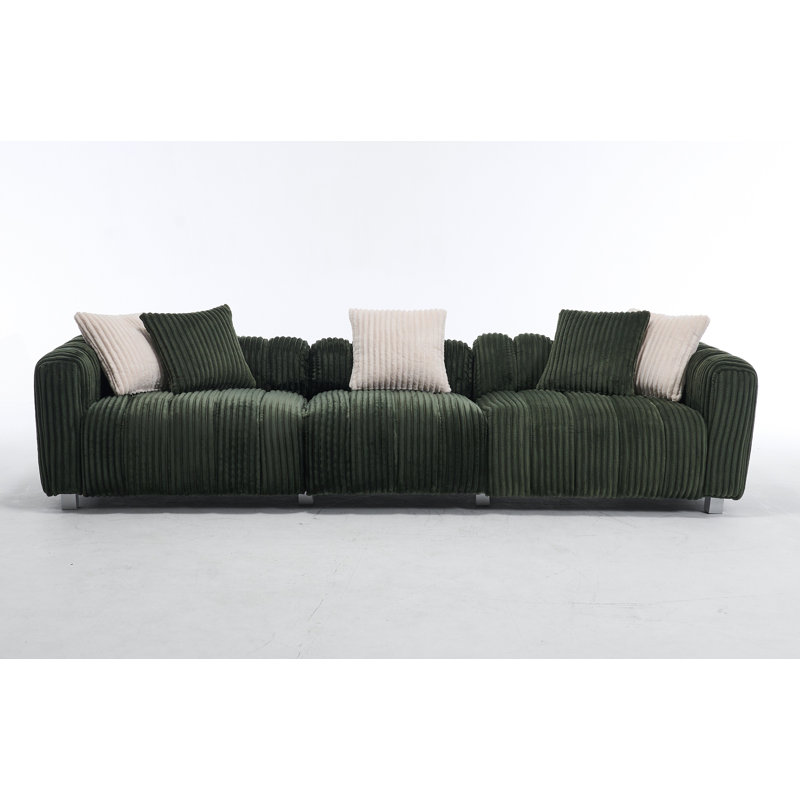 Canapé 3 places polyvalent et confortable, Vert