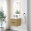 Ensemble de meuble-lavabo simple mural 24 po avec lavabo artificiel avec miroir Livia