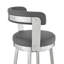 Chic tabouret de bar pivotant en similicuir avec finition en acier inoxydable-23785018-23785016