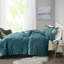 Ensemble d'édredon en velours double / grand avec coussin décoratif-122097842
