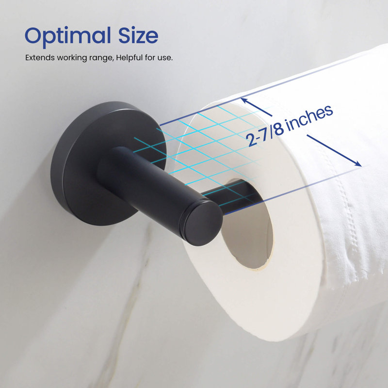 Circular 4 - Piece Bathroom Hardware Set, Matte Black