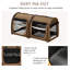 Sac de transport pour chat de 39 po, brun - coussins moelleux, deux compartiments, sac de transport facile d'accès pour animaux de compagnie, sac de rangement à fermeture à glissière pour fenêtre