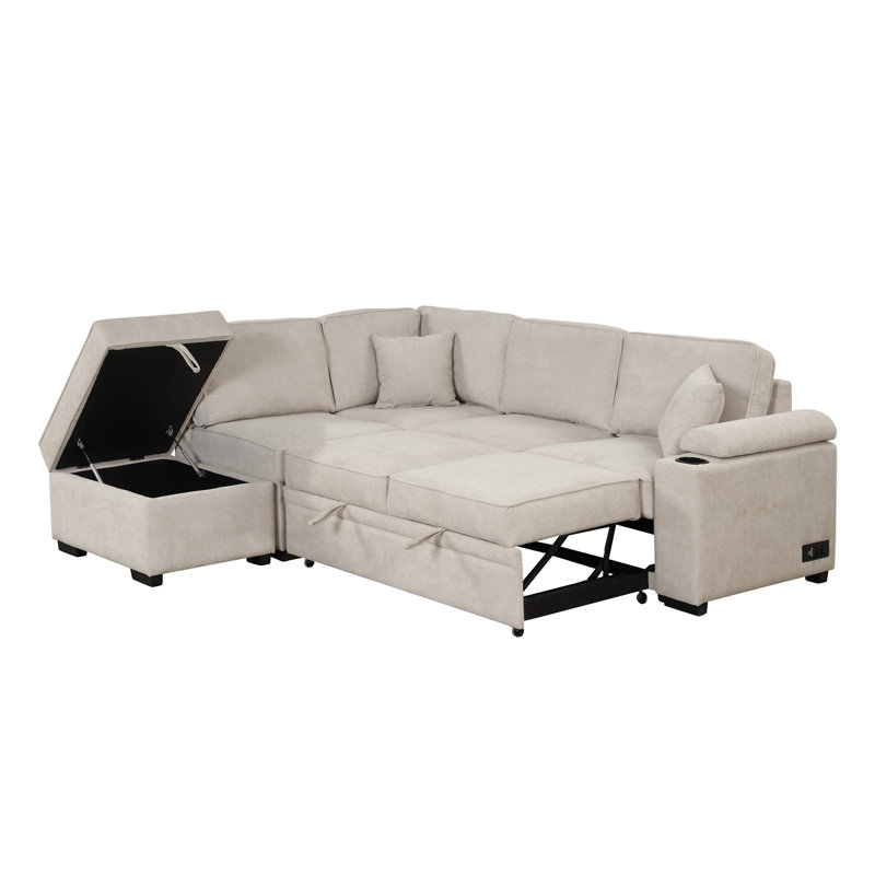 Canapé-lit 84,75 po, Lin beige