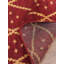 Tapis d'intérieur rectangulaire en laine rouge et or fait main, géométrique et noué à la main-456701215