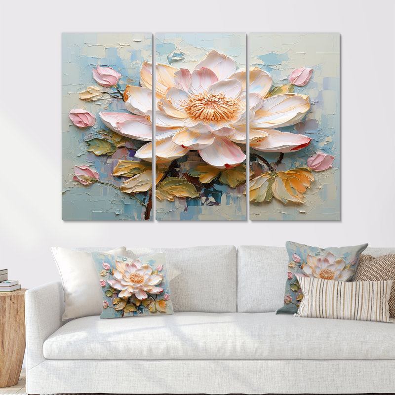 Ensemble de salon Verveine - Lotus, H 28 po x l 36 po x P 1 po, Toile tendue